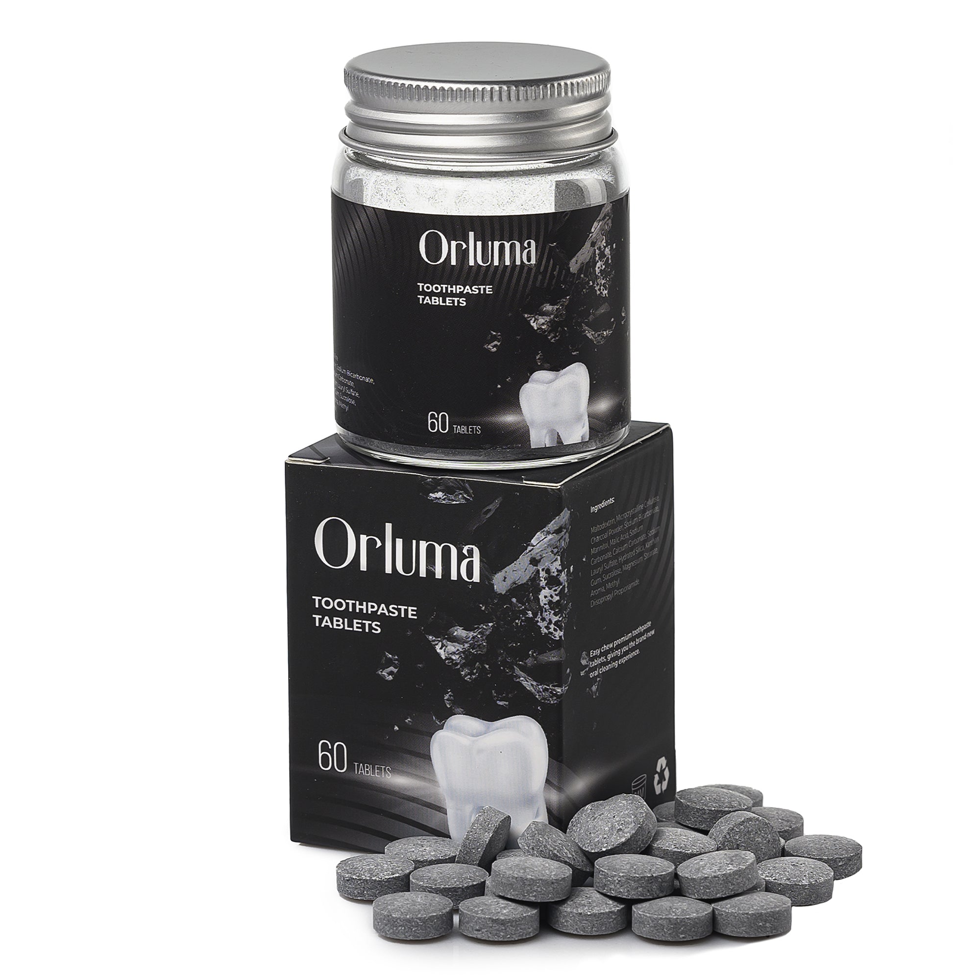 ORLUMA Toothpaste Tablets – Charcoal (60 Tabs)