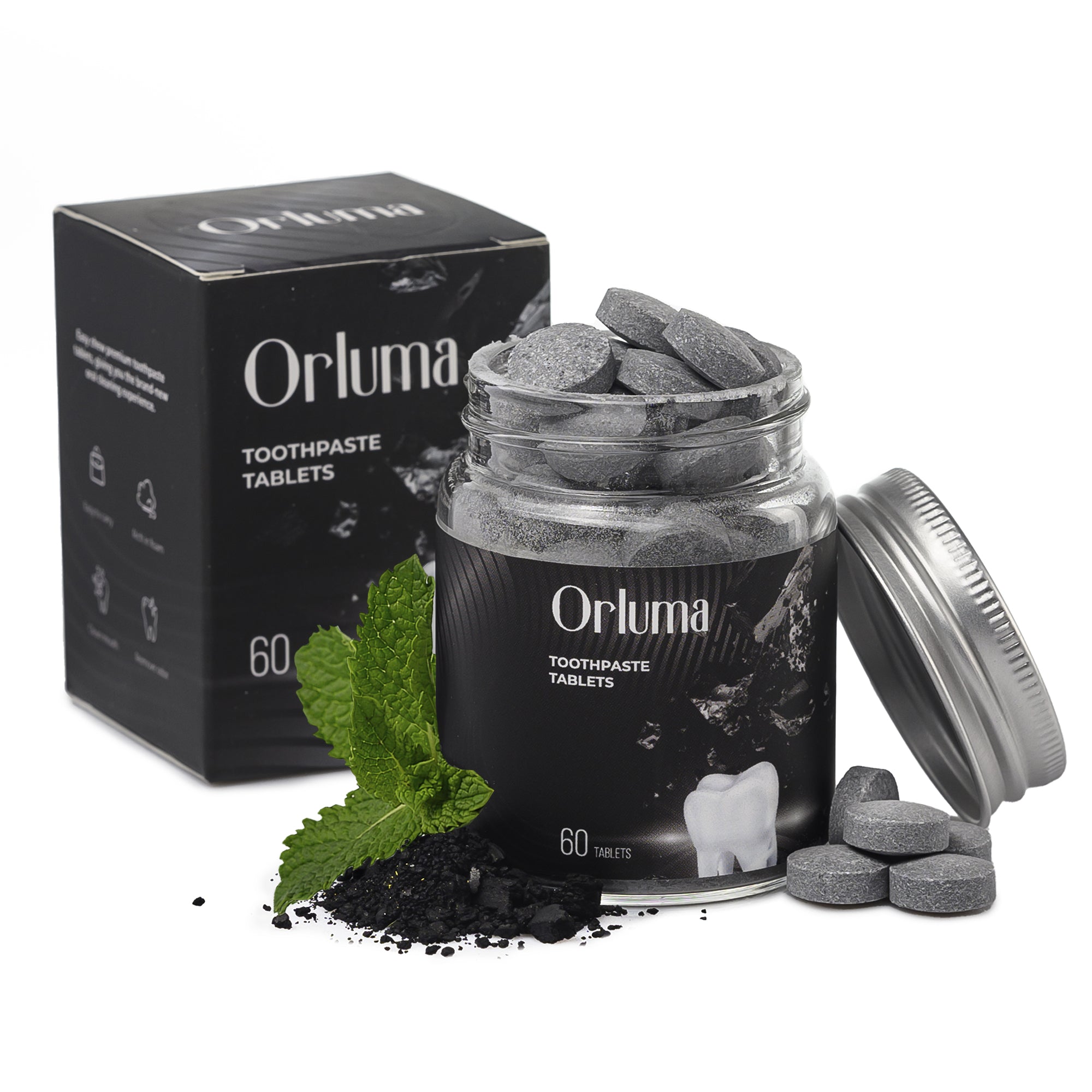 ORLUMA Toothpaste Tablets – Charcoal (60 Tabs)